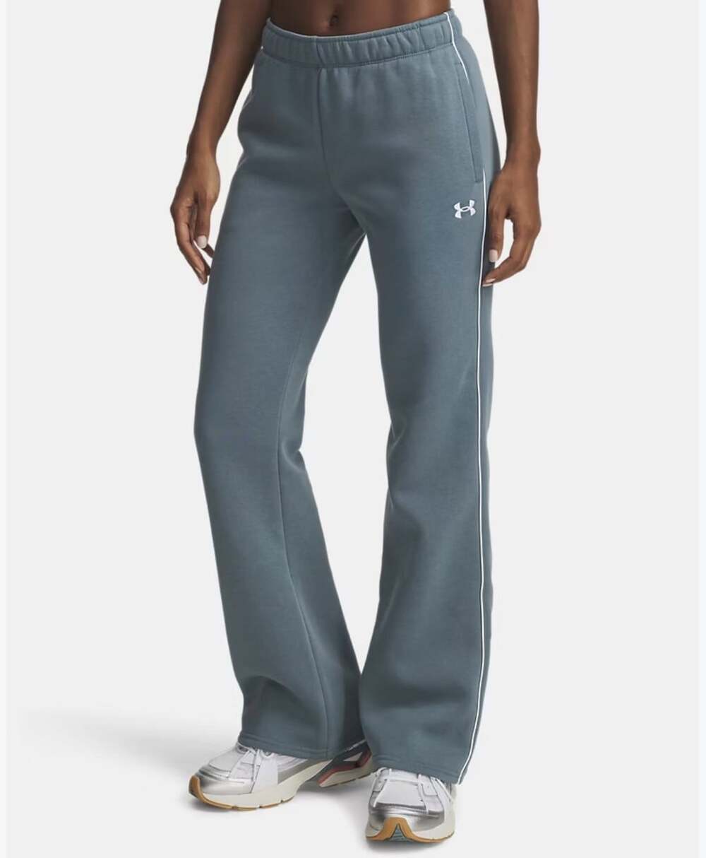 Women's Under Armour Rival Fleece Piped Pants Teal Blue/Green Size Medium
